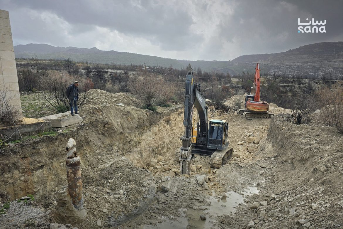 اللاذقية: تأهيل بئر وادي باصور لدعم رجعة الأهالي وتحسين المي