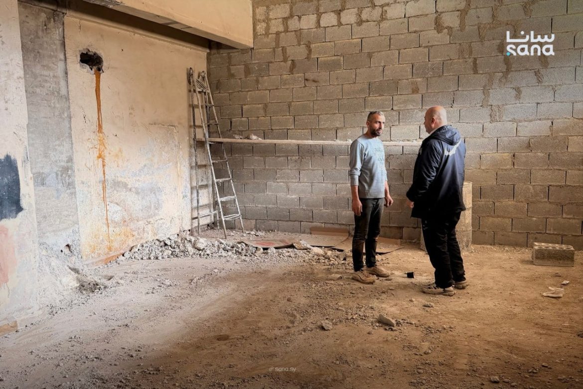 شغل ترميم كبير بفندق اللاعبين بملعب الحمدانية بحلب