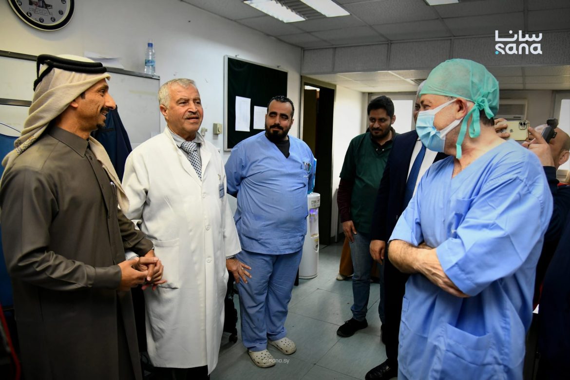 سفير قطر بيزور مشافي دمشق وبيتفقد حملة 'عطاء بلا حدود' لعمليات القلب