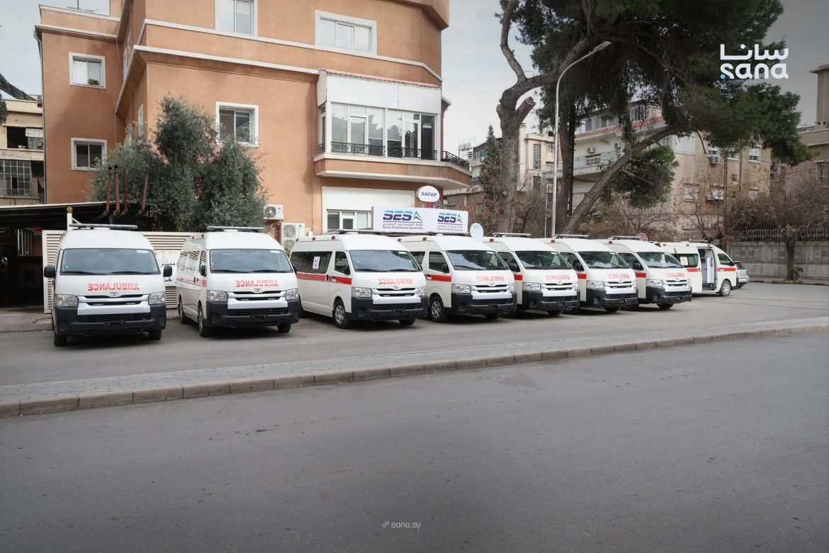 الهلال الأحمر السوري استلم 8 سيارات إسعاف جديدة من الاتحاد الدولي