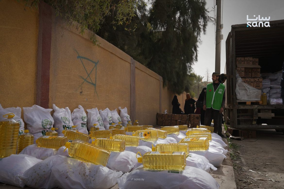 وزعوا 1600 سلة أكل بالميادين والبوكمال بدير الزور