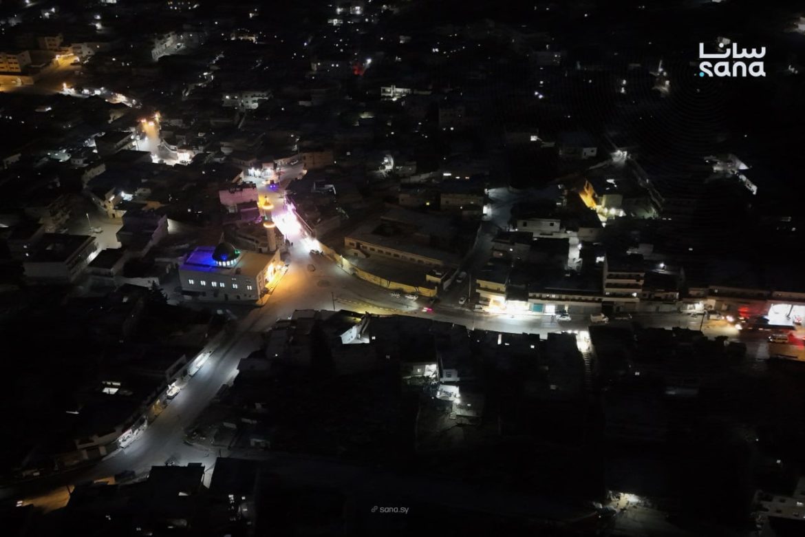 لقطات جوية ليلية بتورجي دارة عزة بريف حلب الغربي