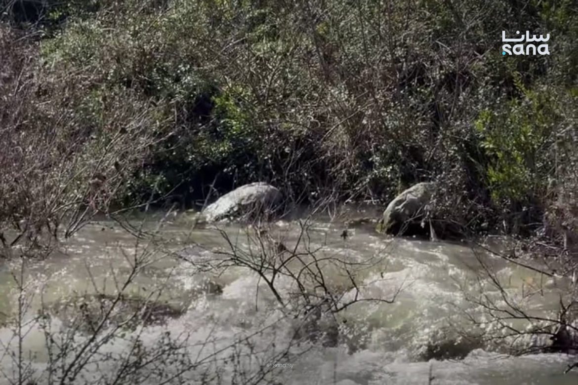 مياه كتير عم تطلع من تحت الأرض بنافورة الفوارة بالعنازة بريف بانياس