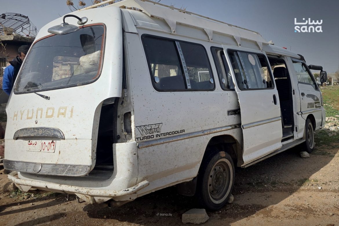 إصابة 14 معلمة بحادث سير على طريق صيدا النعيمة بدرعا