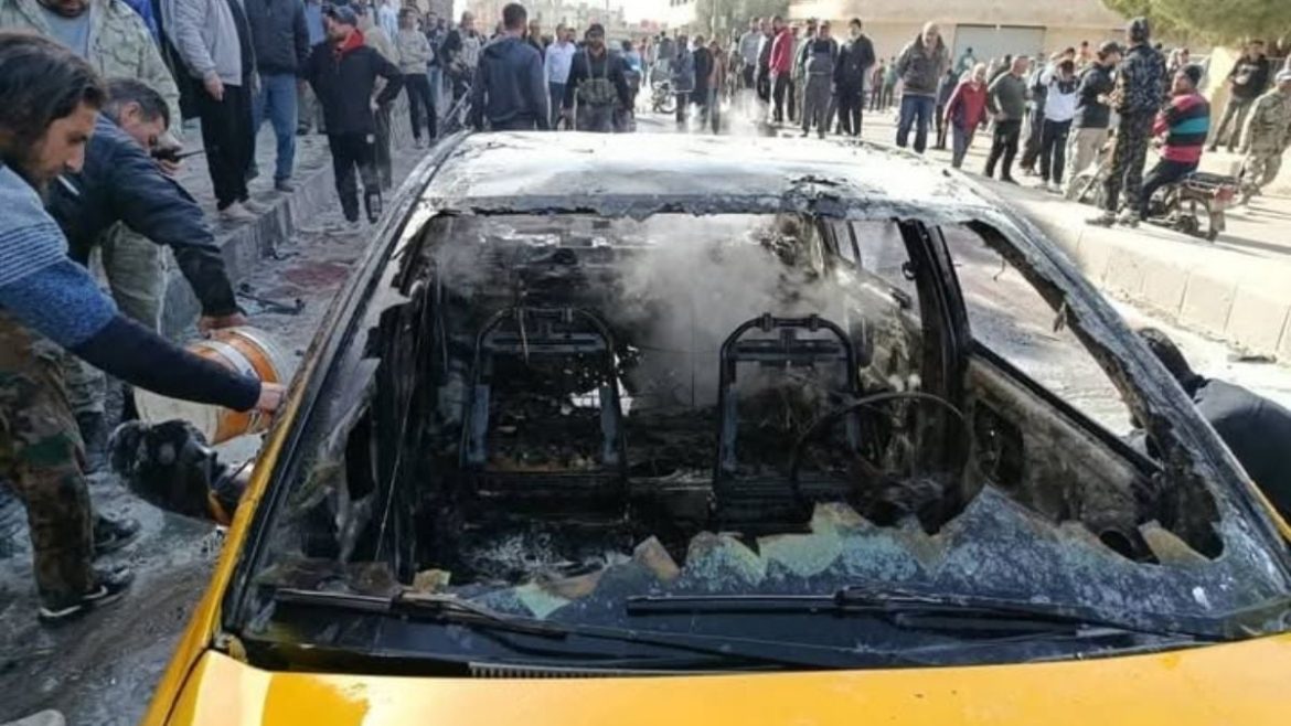 سيارة انفجرت بالقريا بالسويداء وراح ضحيتها شابين