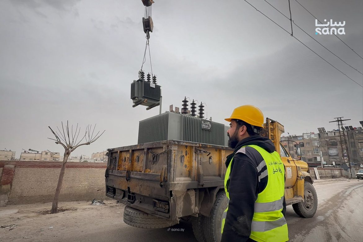 ركبوا محولتين كهربا جداد بدوما بريف دمشق