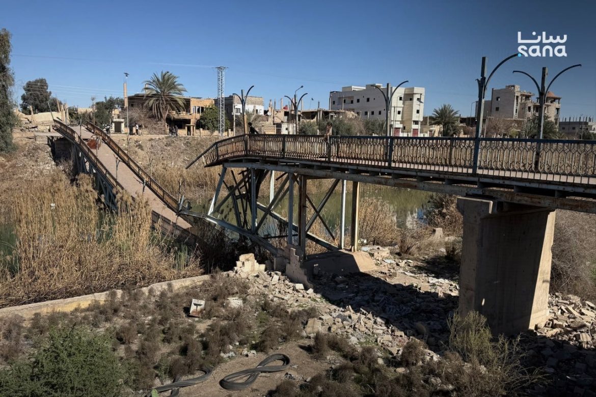 جسر محمد الدرة وقع بدير الزور، وشخصين انصابوا