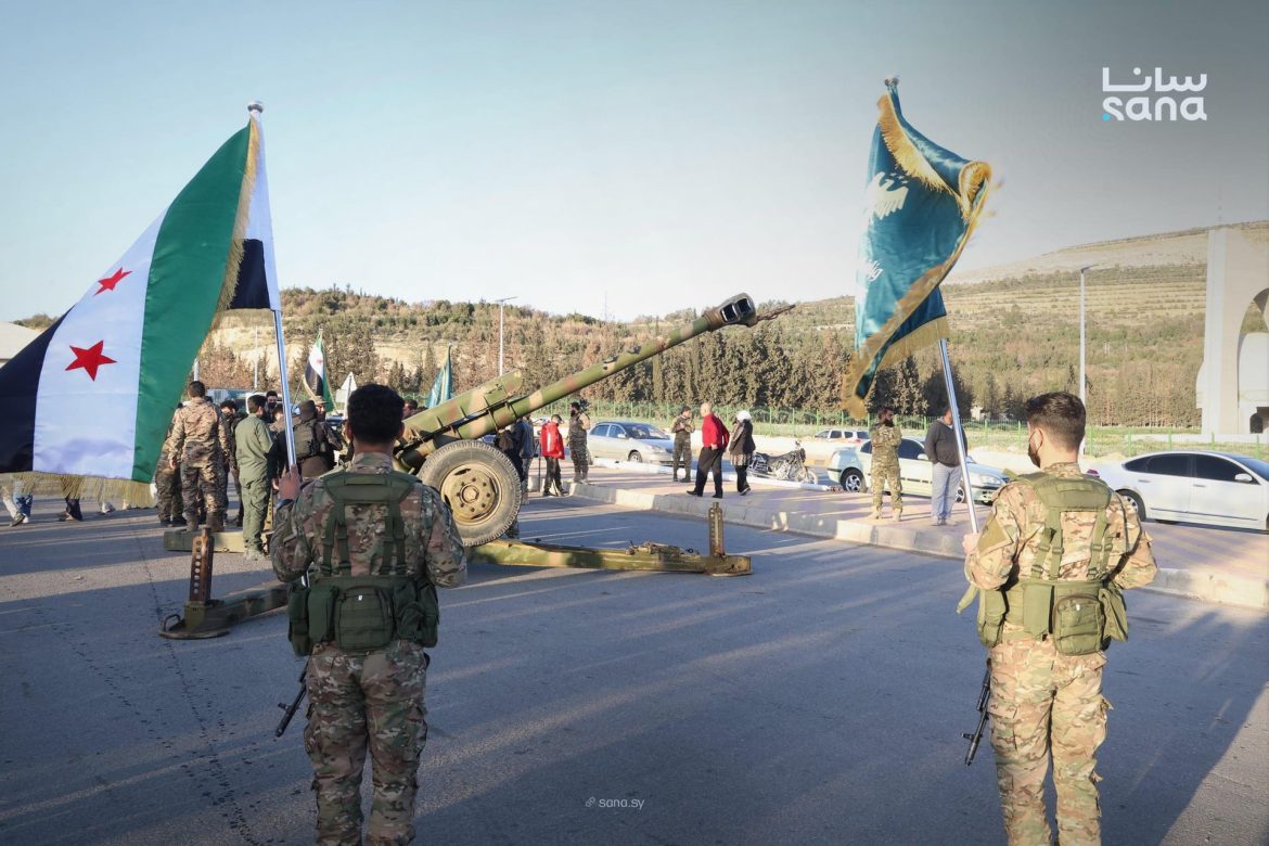 الجيش السوري طلق مدفع رمضان بساحة الجندي المجهول بدمشق
