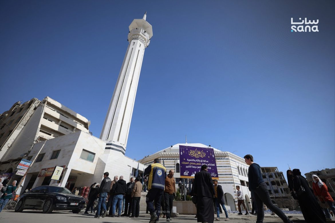 افتتاح جامع دوما الكبير بريف دمشق بعد ما اتجدّد وتصلّح