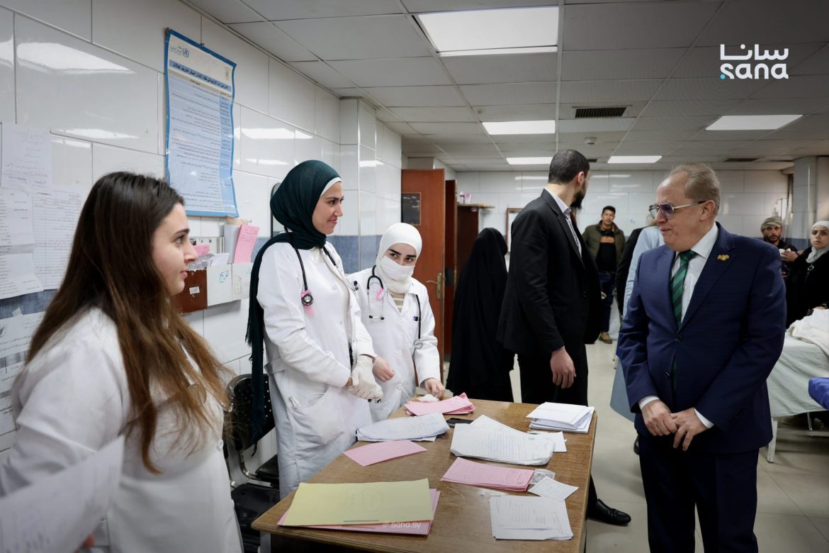 وزير التعليم العالي مروان الحلبي تفقد مشفى الأطفال بدمشق