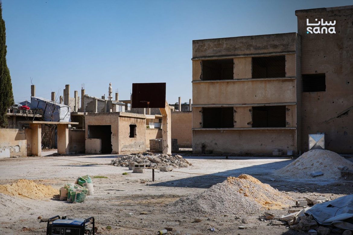 ترميم المدارس بالقصير بحمص: جهود مستمرة لرجعة الأهالي وللتعليم