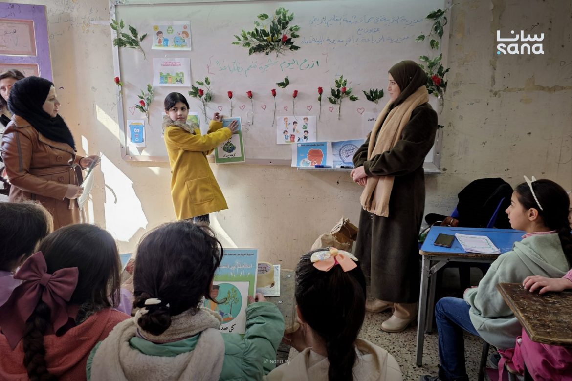 بحماة: طلاب مدرسة شاركوا بنشاط توعوي عن البيئة