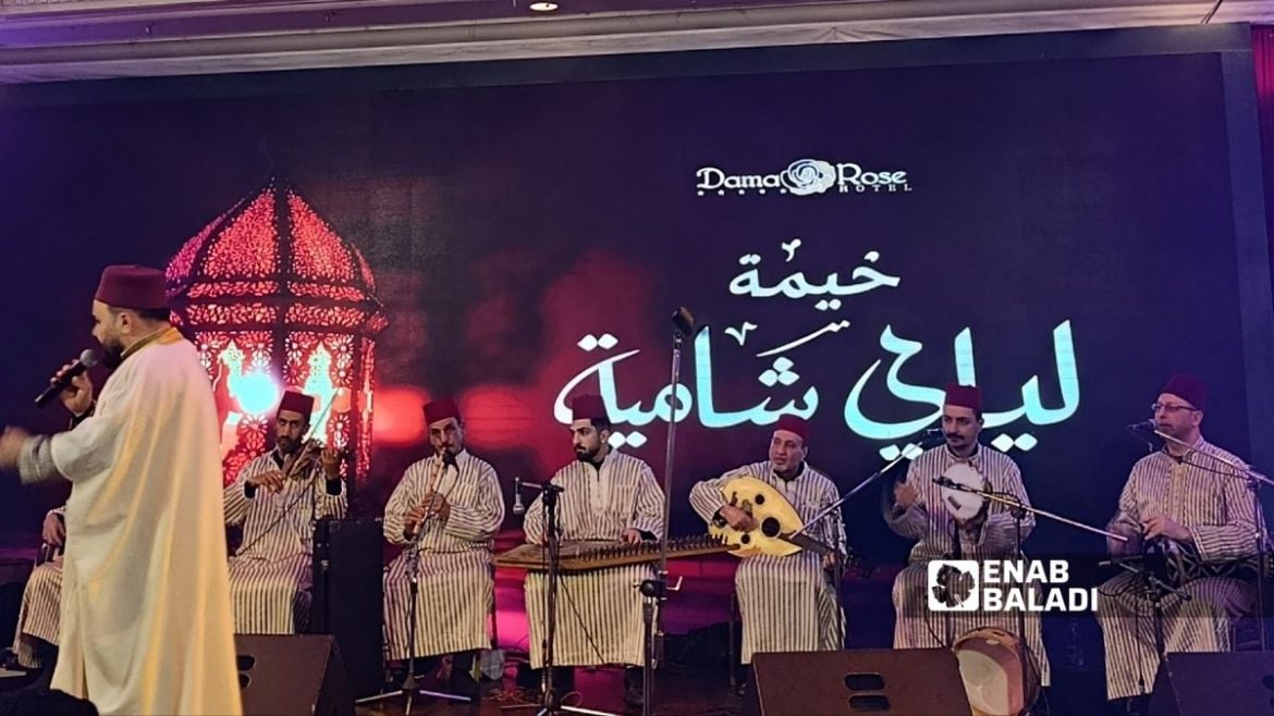 خيمة ليالي شامية بدمشق عم تجمع العالم وريعا كله لدعم أهل المخيمات